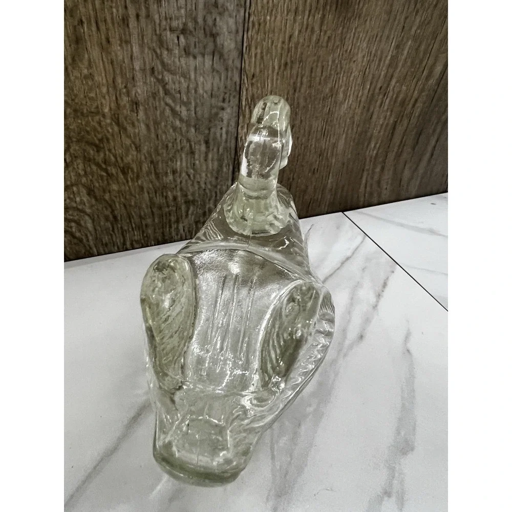 Vintage Swan On Basket Trinket Box Jewelry Box Candy Dish Pressed Cut Glass